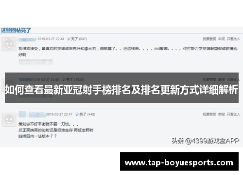 如何查看最新亚冠射手榜排名及排名更新方式详细解析